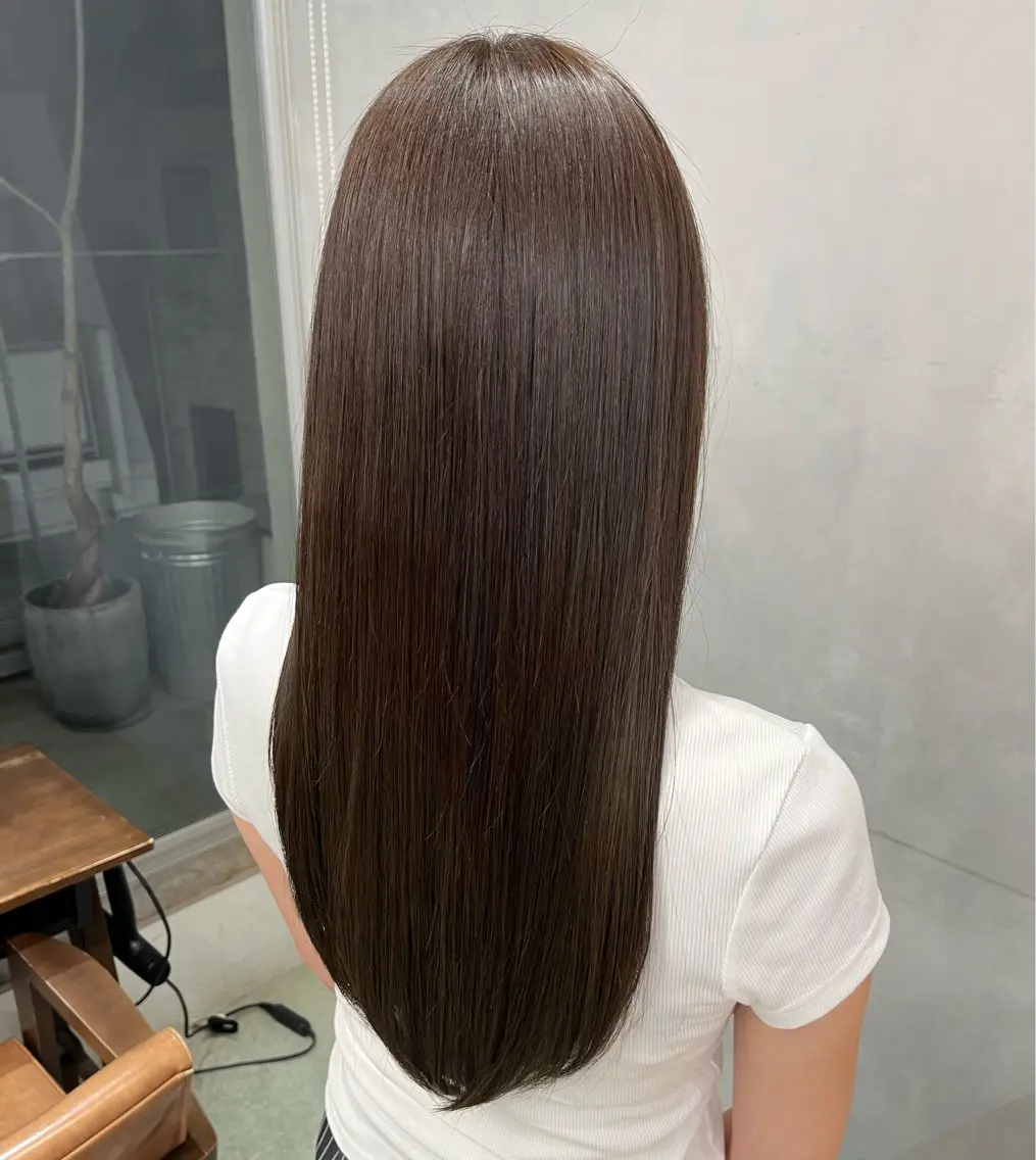 セミロング カラー パーマ 縮毛矯正 縮毛矯正 / 透明感カラー首藤大翔のヘアスタイル