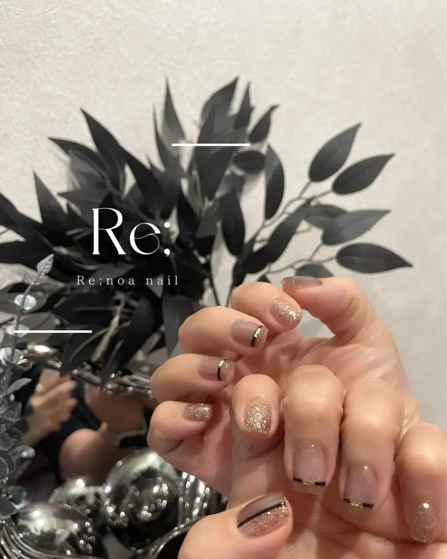ネイル ブラウン ショートネイル ハンドネイル Re;noa nailのネイルデザイン