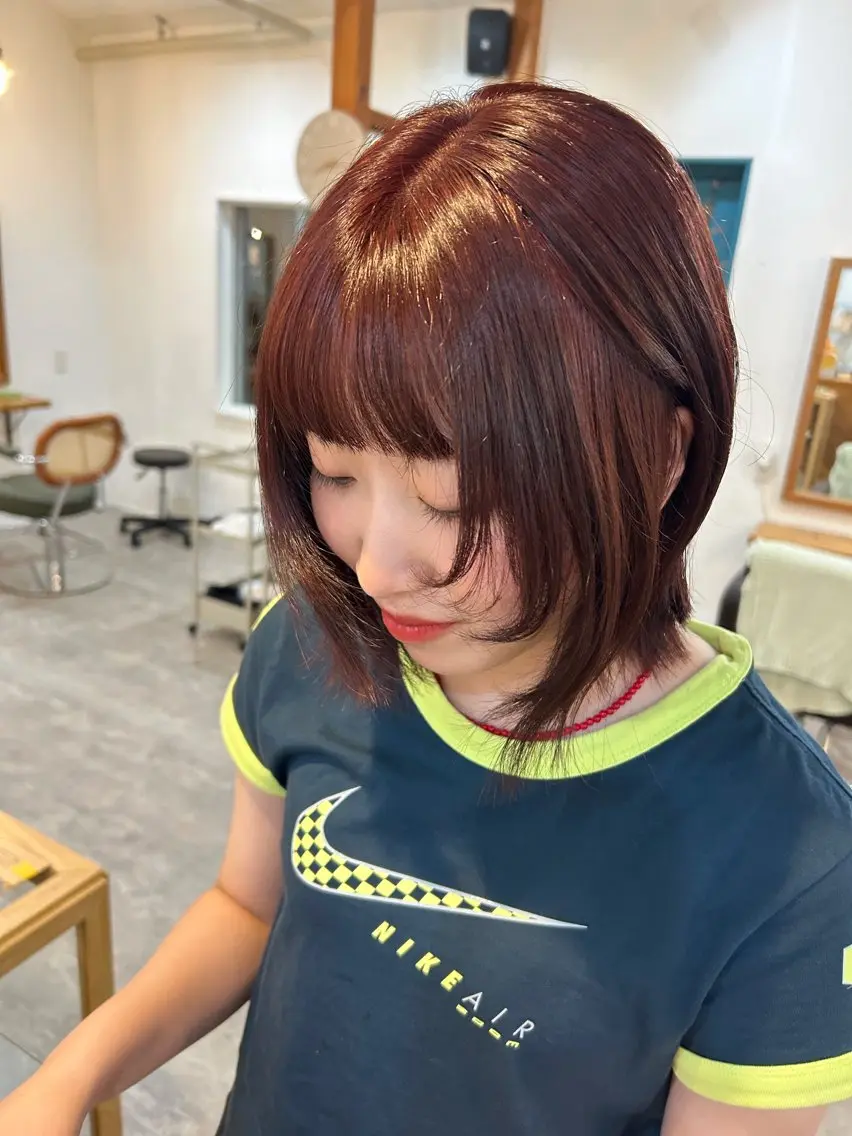 ミディアム カラー カット ヘアカラー トリートメント 田村 雪華のヘアスタイル