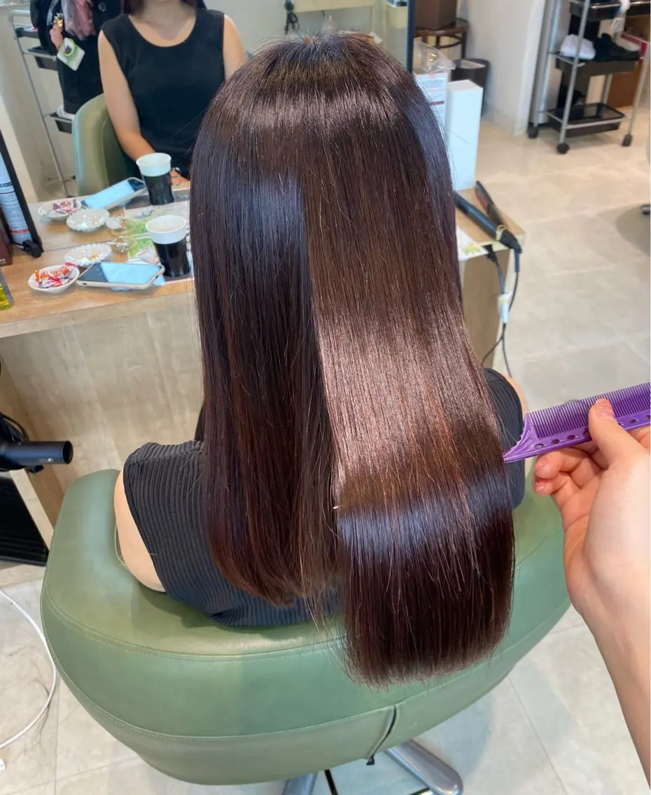 ロング ヘアカラー トリートメント 鹿児島 聖来のヘアスタイル