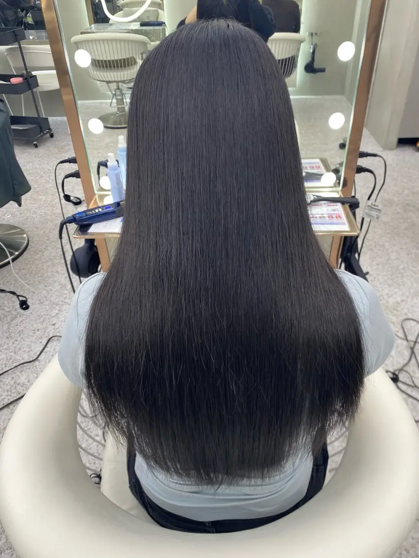 ロング 縮毛矯正 カット 縮毛矯正 髪質改善/はるみ🌙 赤み消しカラーのヘアスタイル