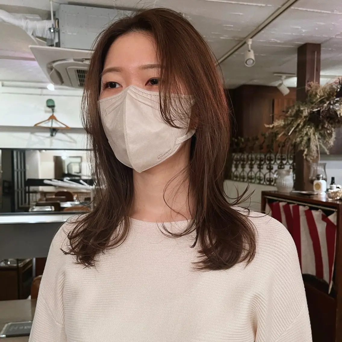 ロング カラー オリーブカラー レイヤーカット 🧸メンズカット 🧸conatsuのヘアスタイル