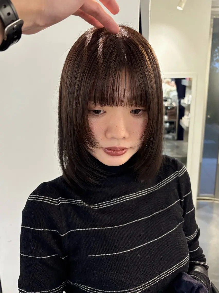 ミディアム カラー カット ヘアカラー トリートメント 村田 りょうやのヘアスタイル