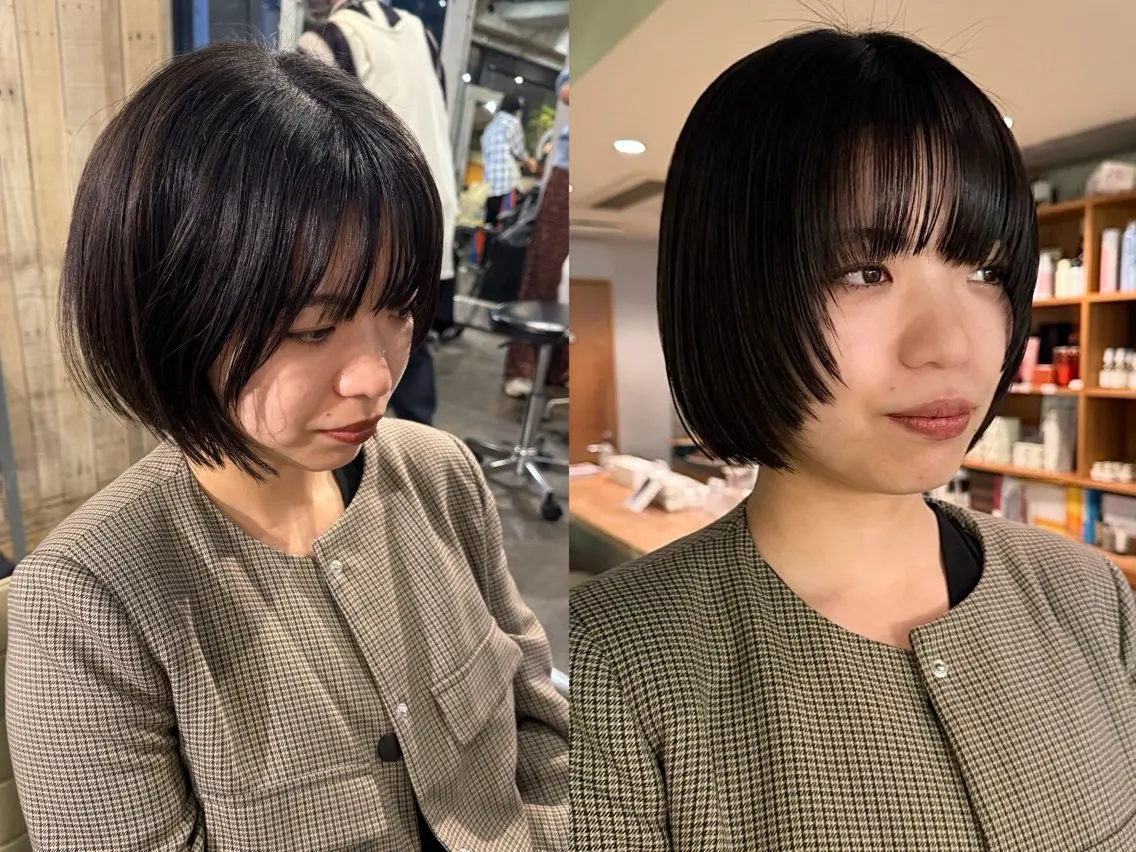 ショート ブリーチカラー/ブロ ンドレイヤーカットのヘアスタイル