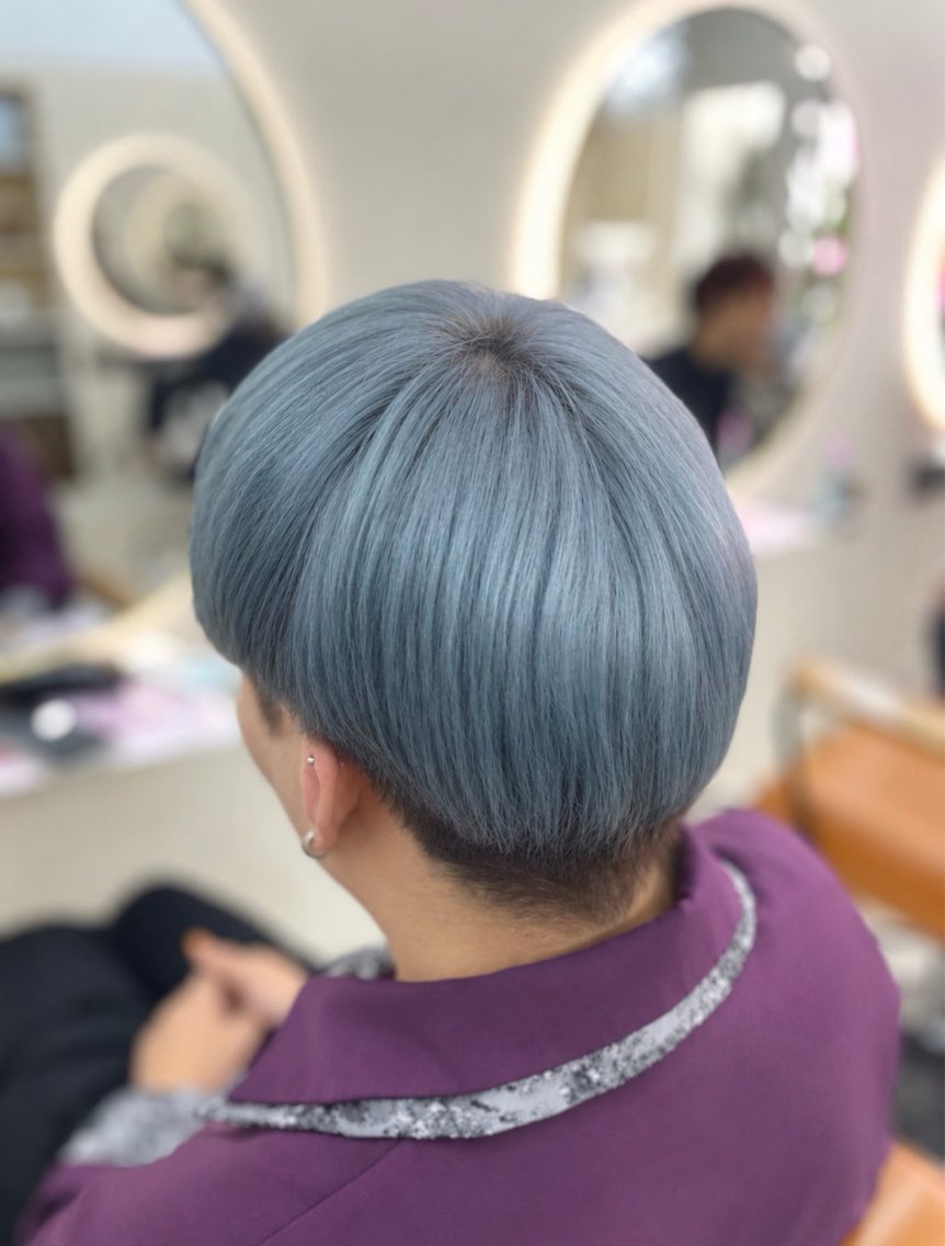 カラー メンズ メンズブリーチ ブリーチ ブルーカラー ヘアカラー 齋藤 ゆず🐹🤎のヘアスタイル