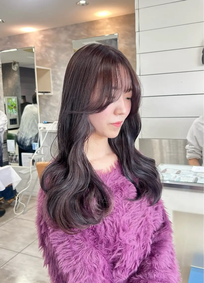 ロング パープルカラー ロング カット ヘアカラー 🫧艶髪カラー🫧 森本くるみのヘアスタイル