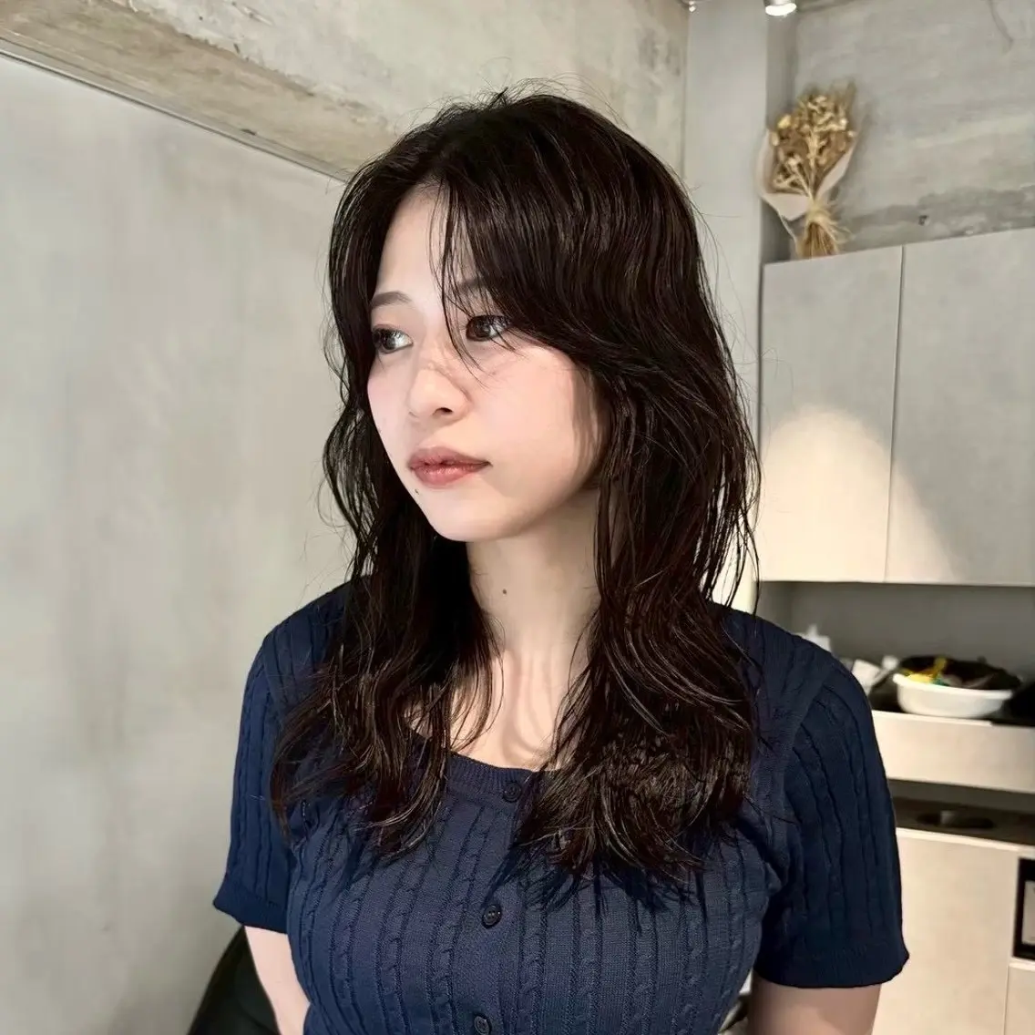 ミディアム ミディアムパーマ パーマ チバ ユウリのヘアスタイル