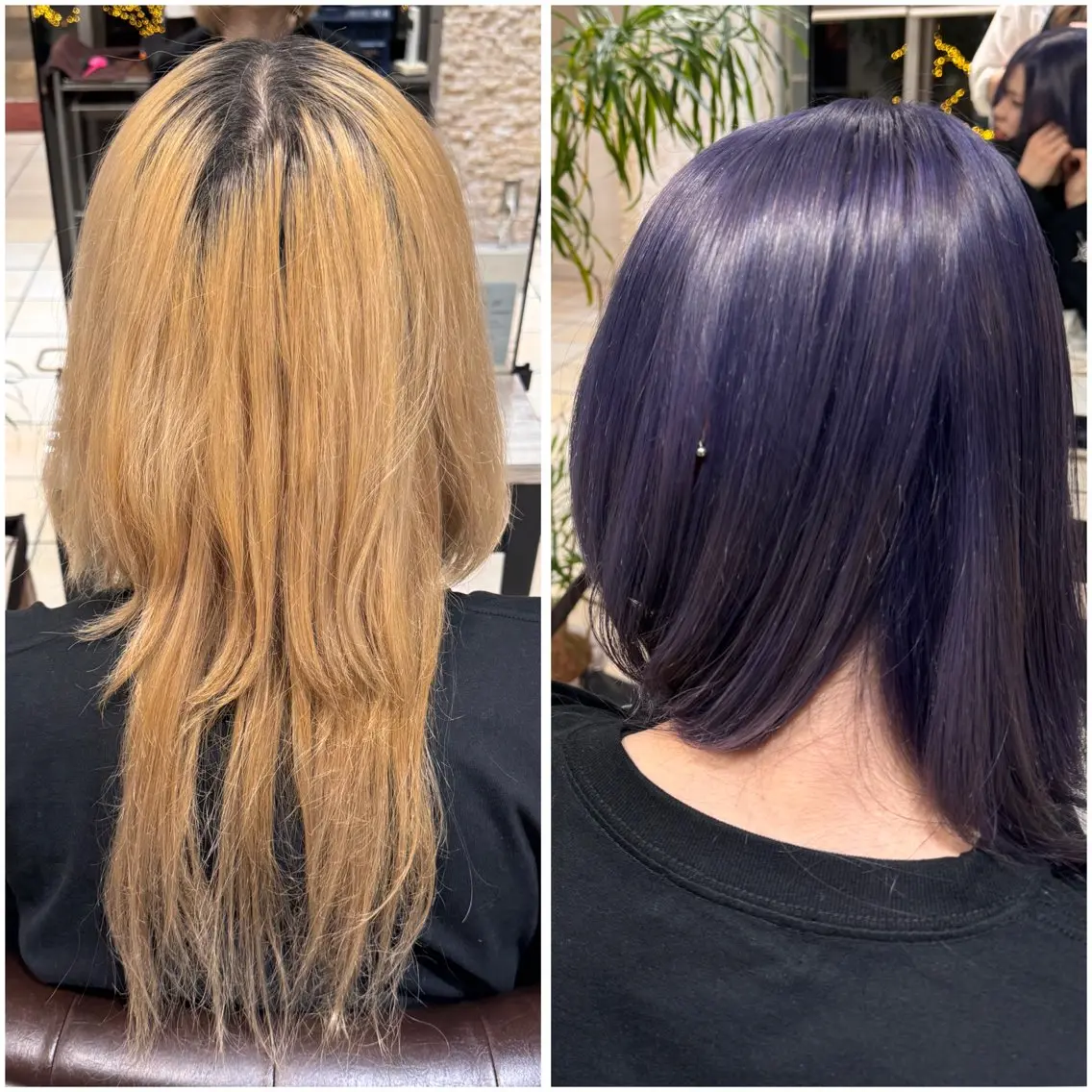カラー ブリーチ ブルーカラー ヘアカラー ANKH CROSS ゆうかのヘアスタイル