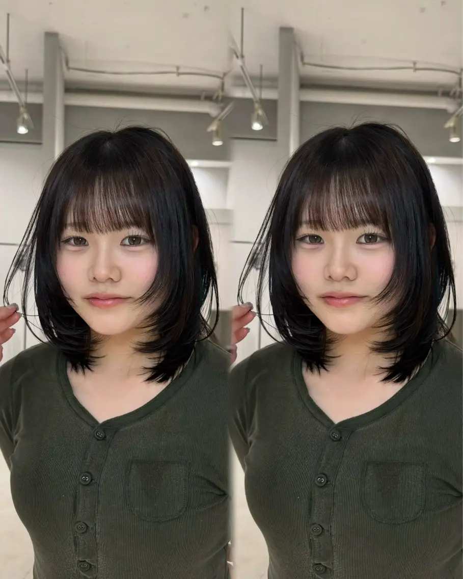 ミディアム レイヤーカット カット あんな🦋レイヤー カット/透明感カラーのヘアスタイル