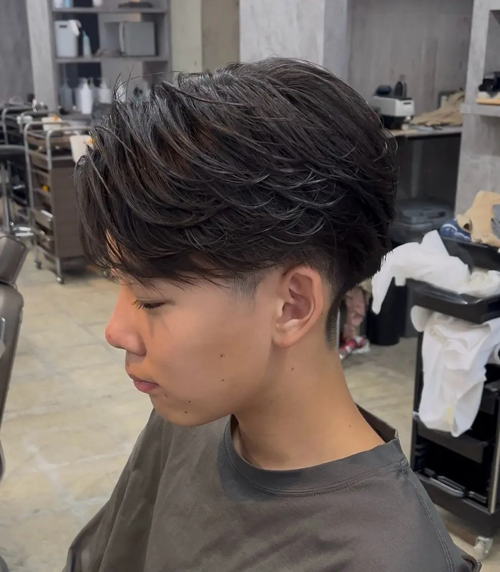 パーマ メンズ カット パーマ 岡本 悠聖のヘアスタイル