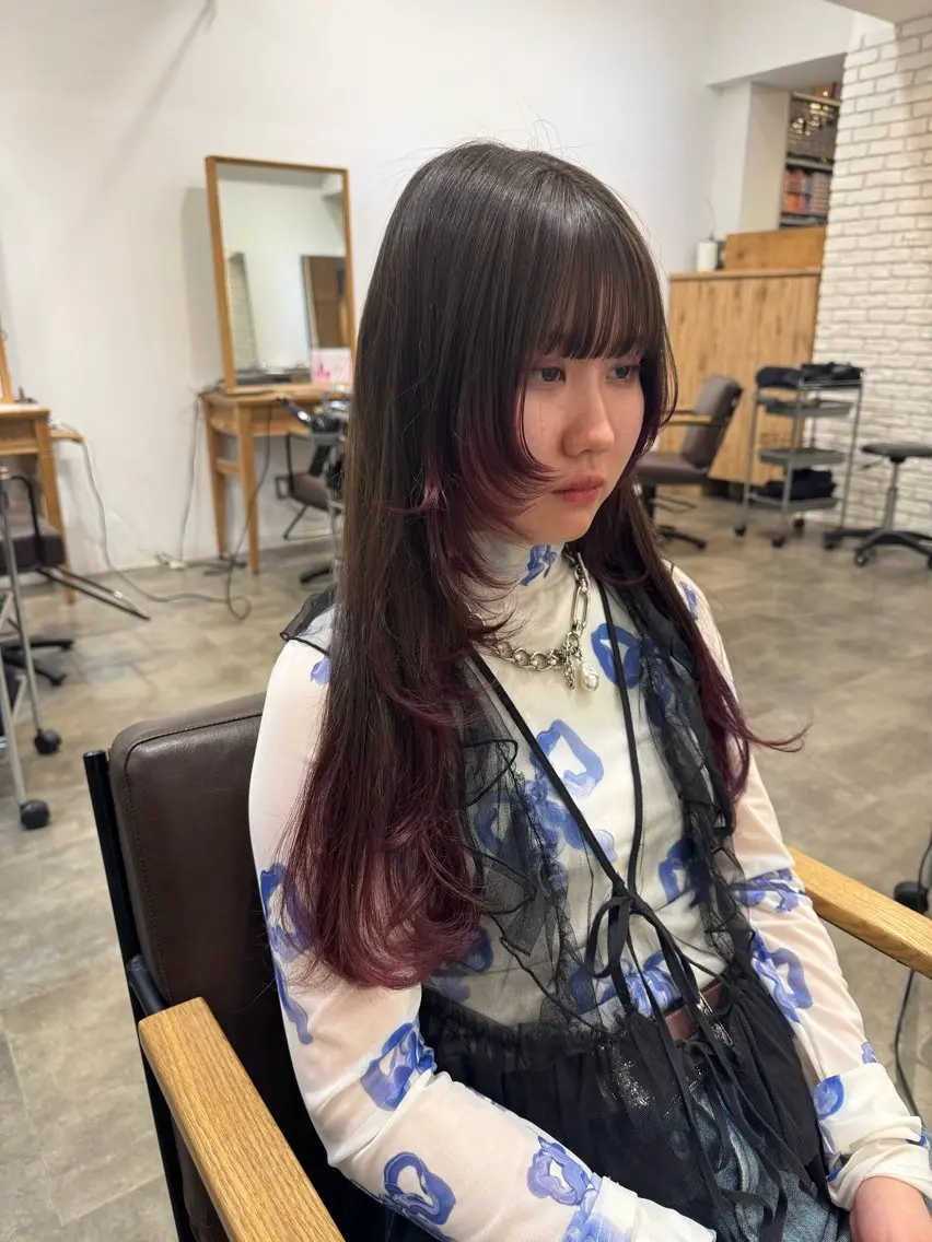 ロング カラー カット ヘアカラー 阿部  ことみ /ヘアアレンジのヘアスタイル