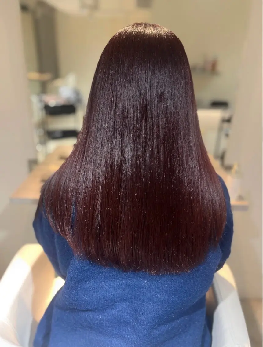 ロング カラー ボルドーカラー ケアカラー カシス トリートメント 🦋🫧艶髪カラー 🫧🦋あいりのヘアスタイル