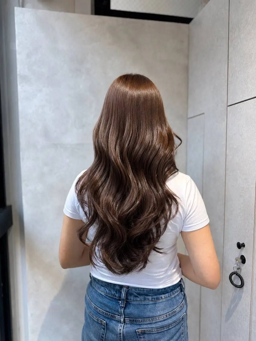 ロング ヘアカラー ピンク/グレージュ 髪質改善SOMAのヘアスタイル