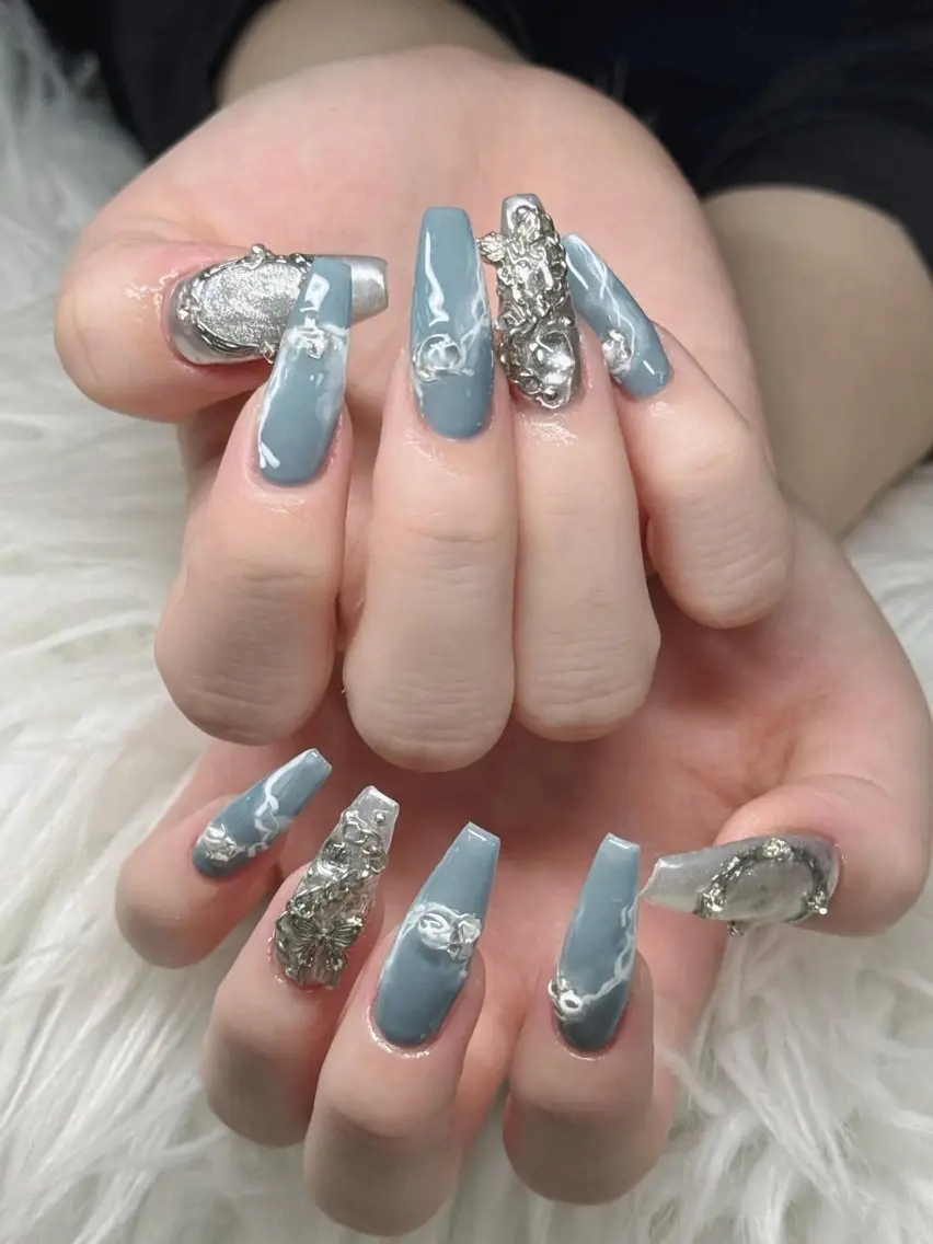 ネイル 長さ出し グラデーション 卒業式 キラキラネイル マグネットネイル ハンドネイル Lee Nailsのネイルデザイン