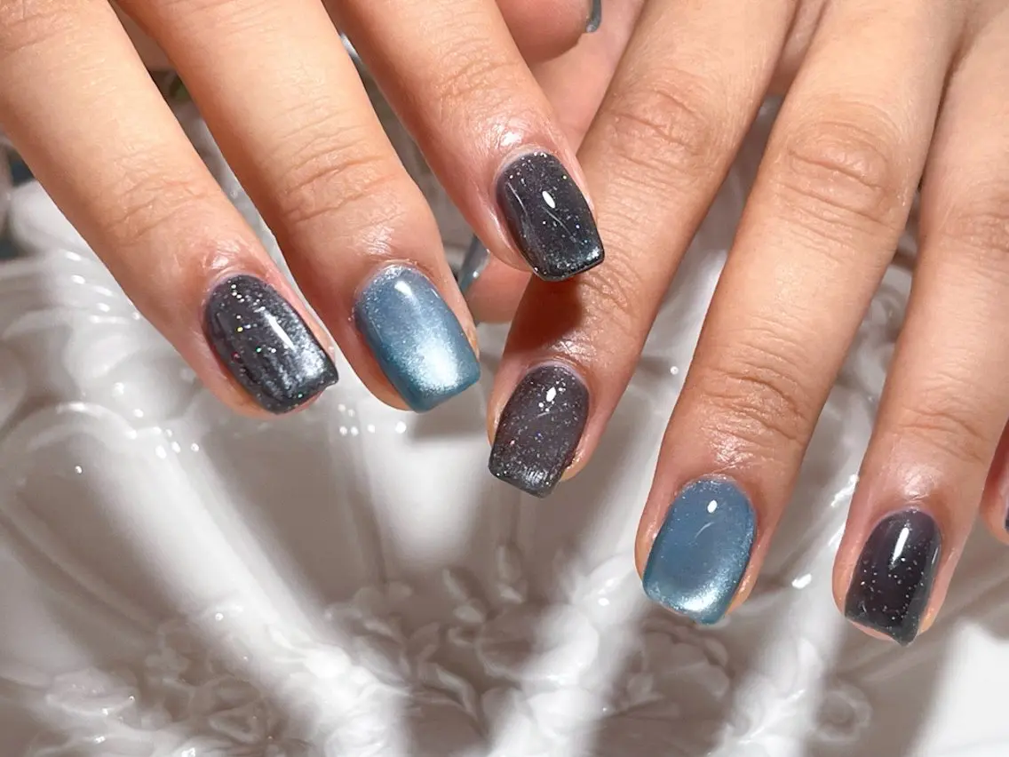 ネイル クリアネイル フラッシュネイル フットネイル ジェルネイル マグネットネイル nail _anpのネイルデザイン