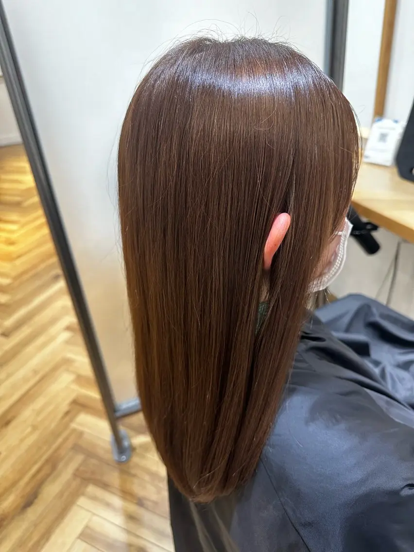 ロング カラー ブラウンカラー ショコラブラウン 織田 ゆみのヘアスタイル