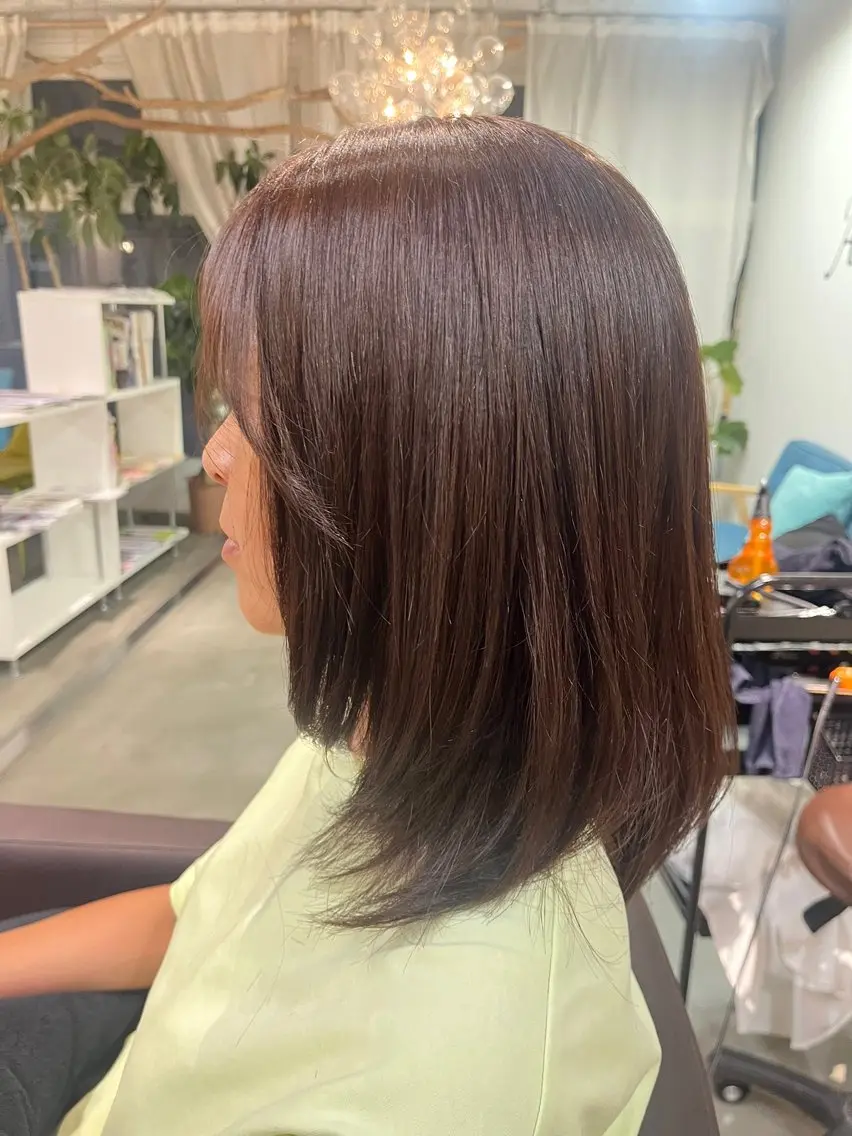 ミディアム カラー カット ヘアカラー 辻村 はなのヘアスタイル