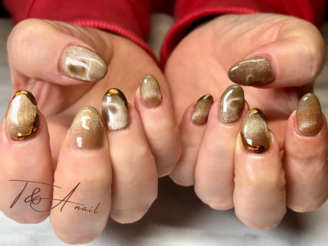 ネイル ジェルネイル ハート マグネットネイル スカルプネイル シンプルネイル T&A nailのネイルデザイン