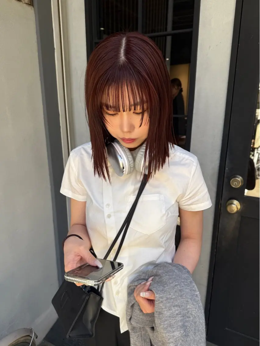 ミディアム カラー オレンジ カット ヘアカラー トリートメント fubuki🪷 似合わせカットカラーのヘアスタイル