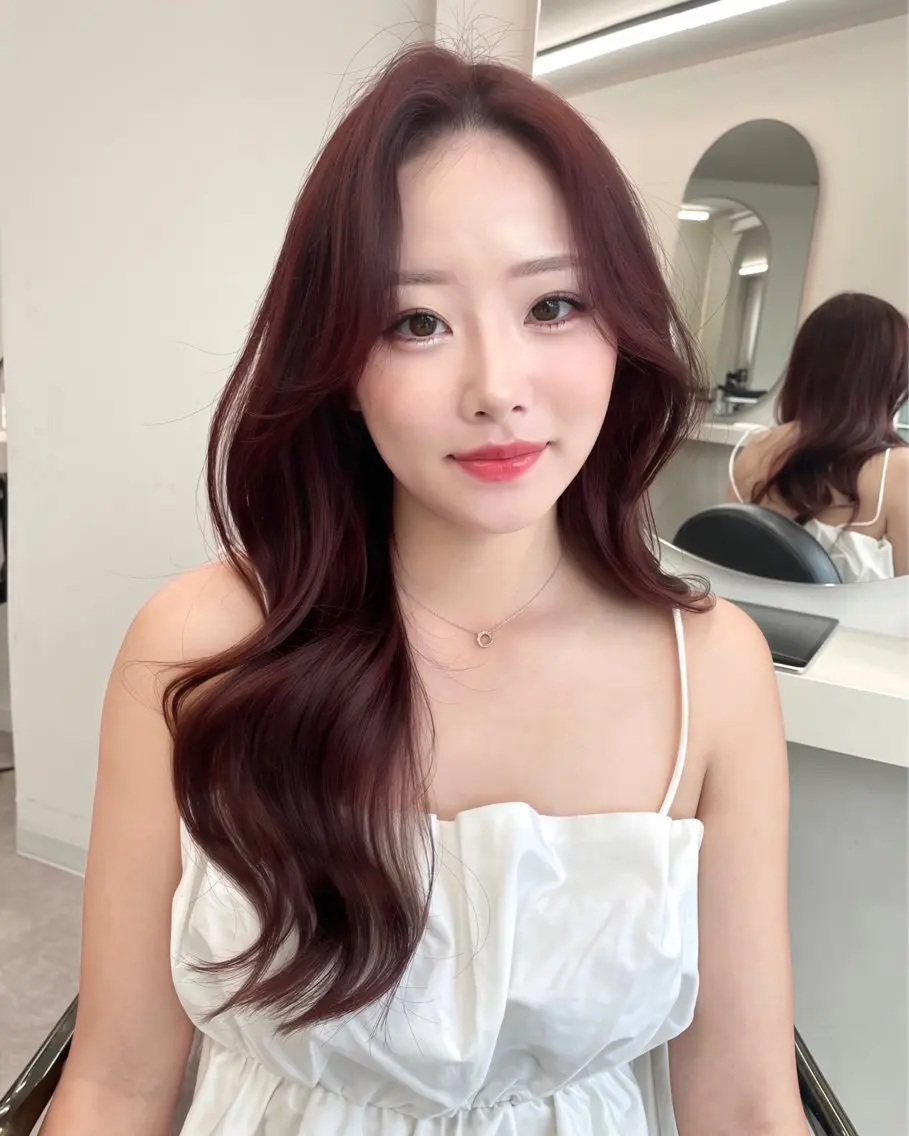 ロング ヨシンモリ 韓国風ヘア レイヤーカット NARE 韓国ヘアのヘアスタイル