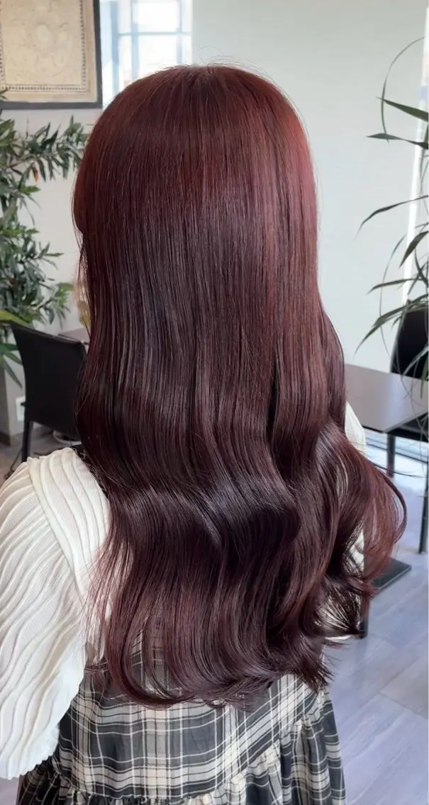 ロング カラー ブリーチ ブラウンカラー ダブルカラー ブリーチなしカラー レッドカラー ヘアカラー arika もえのヘアスタイル