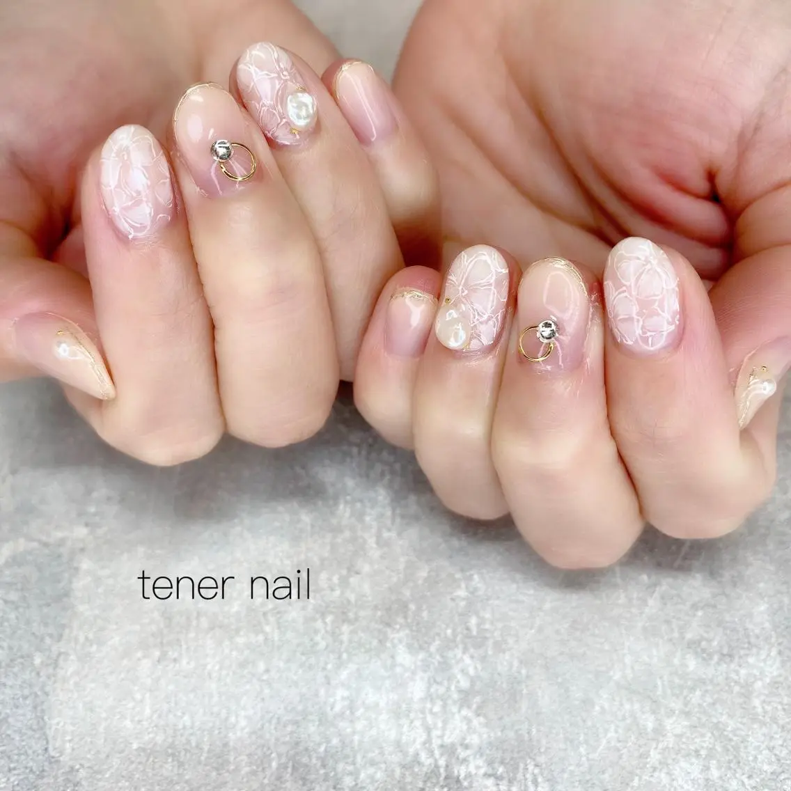 ネイル フラワーネイル レース ブライダルネイル テネルネイル tener nailのネイルデザイン