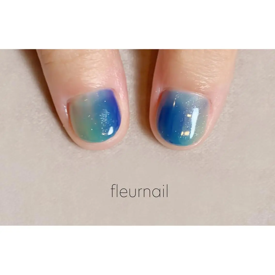 ネイル ブルー クリアネイル 成人式 長さ出し ジェルネイル ハンドネイル fleurnail miuraのネイルデザイン