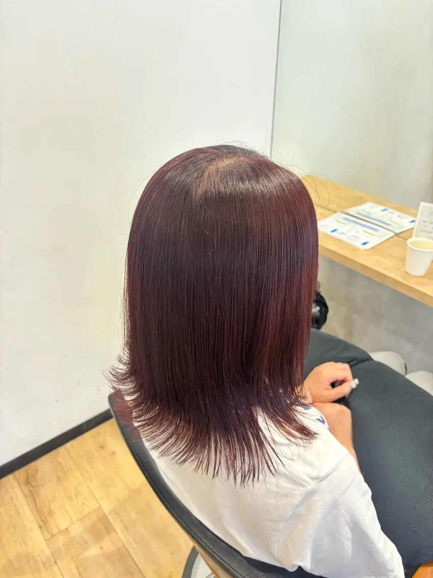 ミディアム カラー カット ヘアカラー トリートメント 🎀Maho🎀ボブ × 髪質改善のヘアスタイル