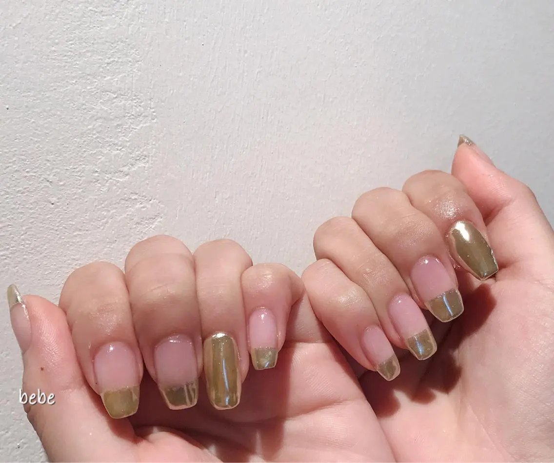ネイル ゴールド ミラーネイル ハンドネイル Ann nailのネイルデザイン
