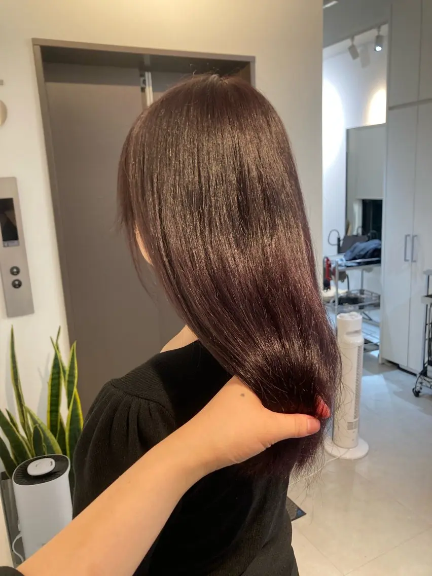 セミロング カット ヘアカラー トリートメント ✨色持ちの良い艶 カラー✨蟹江真世のヘアスタイル