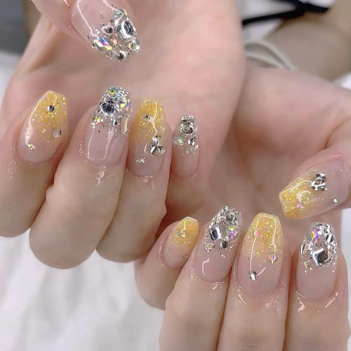 ネイル 渋谷／チップ長さ出し 👑アプレgel-xのネイルデザイン