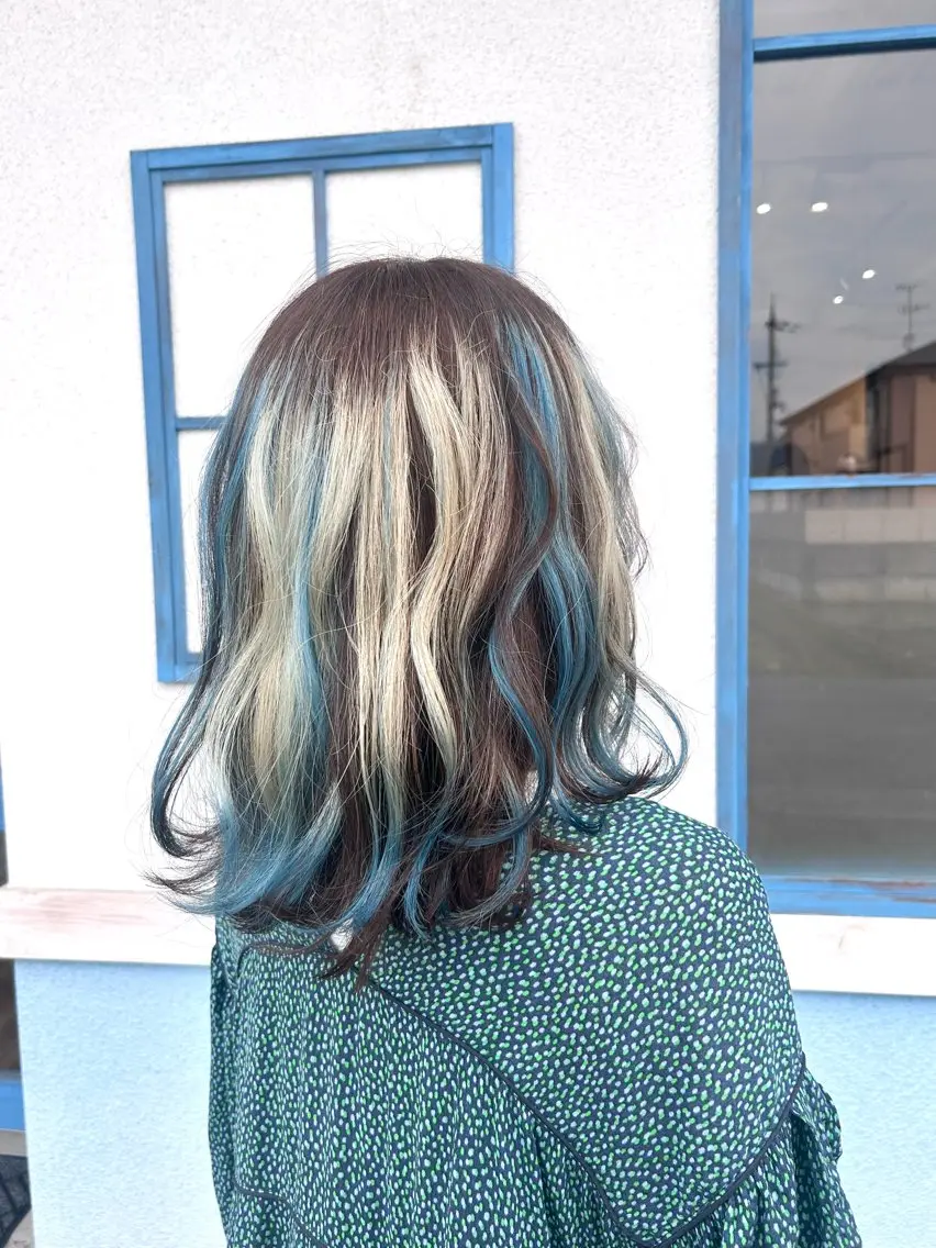 ミディアム カラー デザインカラー ヘアカラー corazon Maoのヘアスタイル