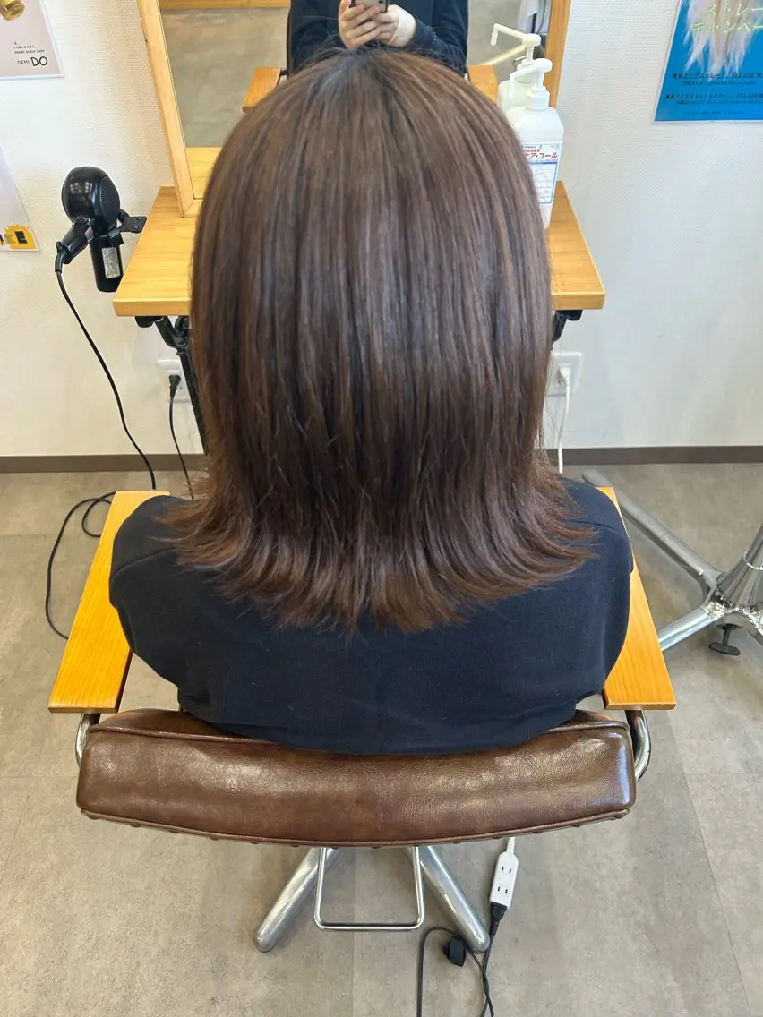 ミディアム ボブ ブリーチなしベージュ /ヘアセット/ミユのヘアスタイル