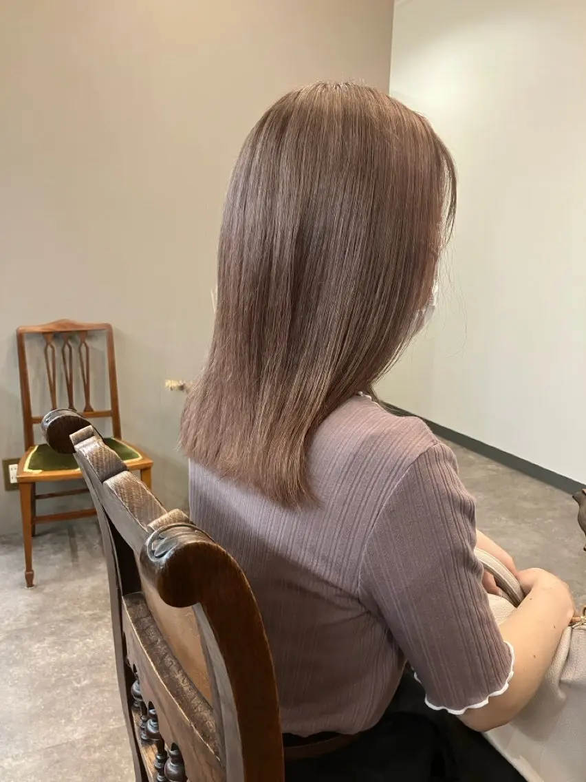 カラー ベージュカラー ブリーチ ヘアカラー トリートメント 💐透明感カラー/ 🪿ブリーチ/真野のヘアスタイル
