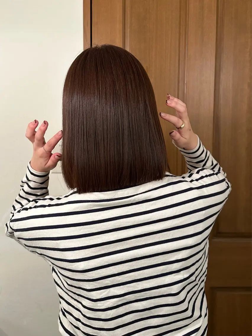 ミディアム カラー カット ヘアカラー トリートメント ハシヅメ キョウカのヘアスタイル