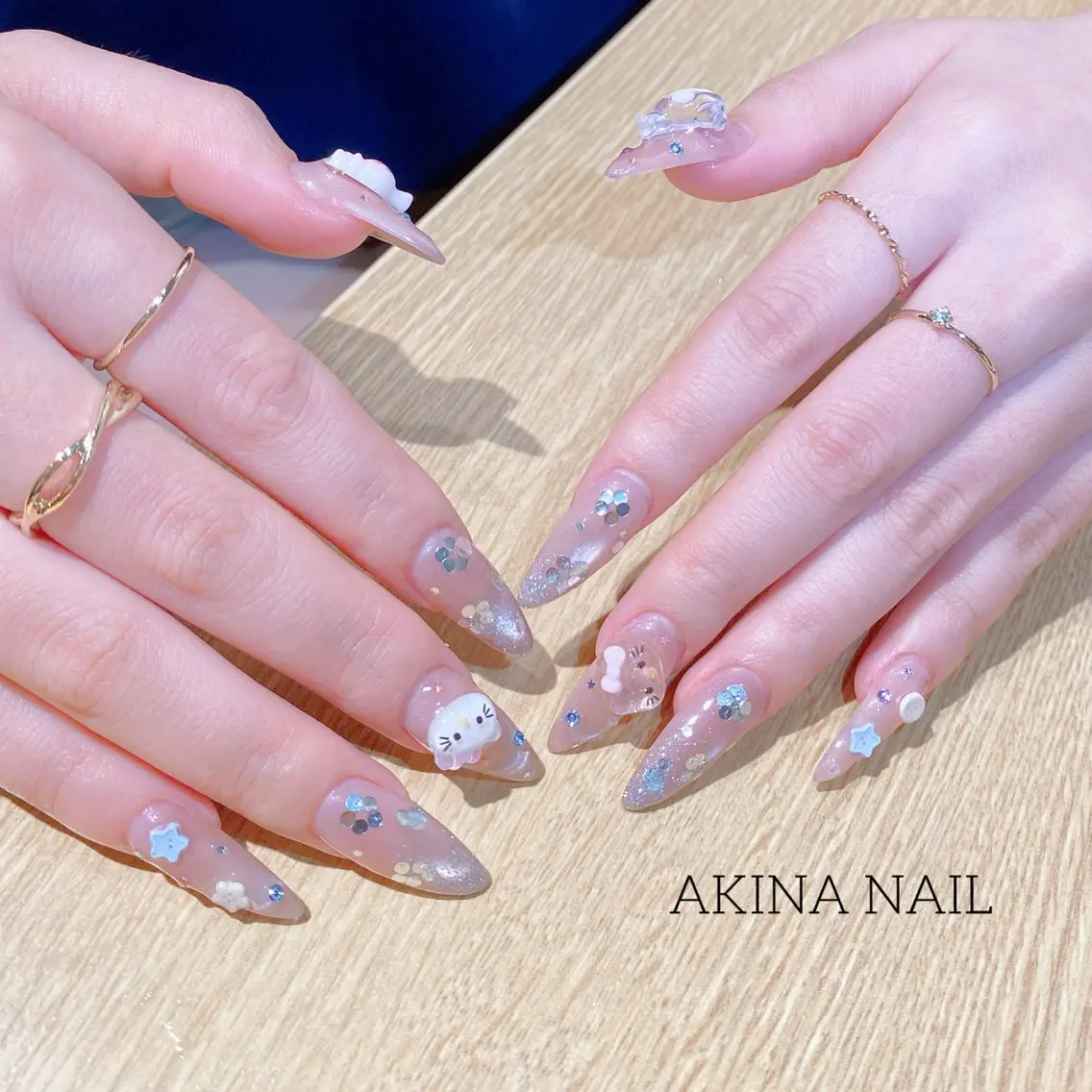セミロング ハンドネイル Akina Nail 亀戸のネイルデザイン