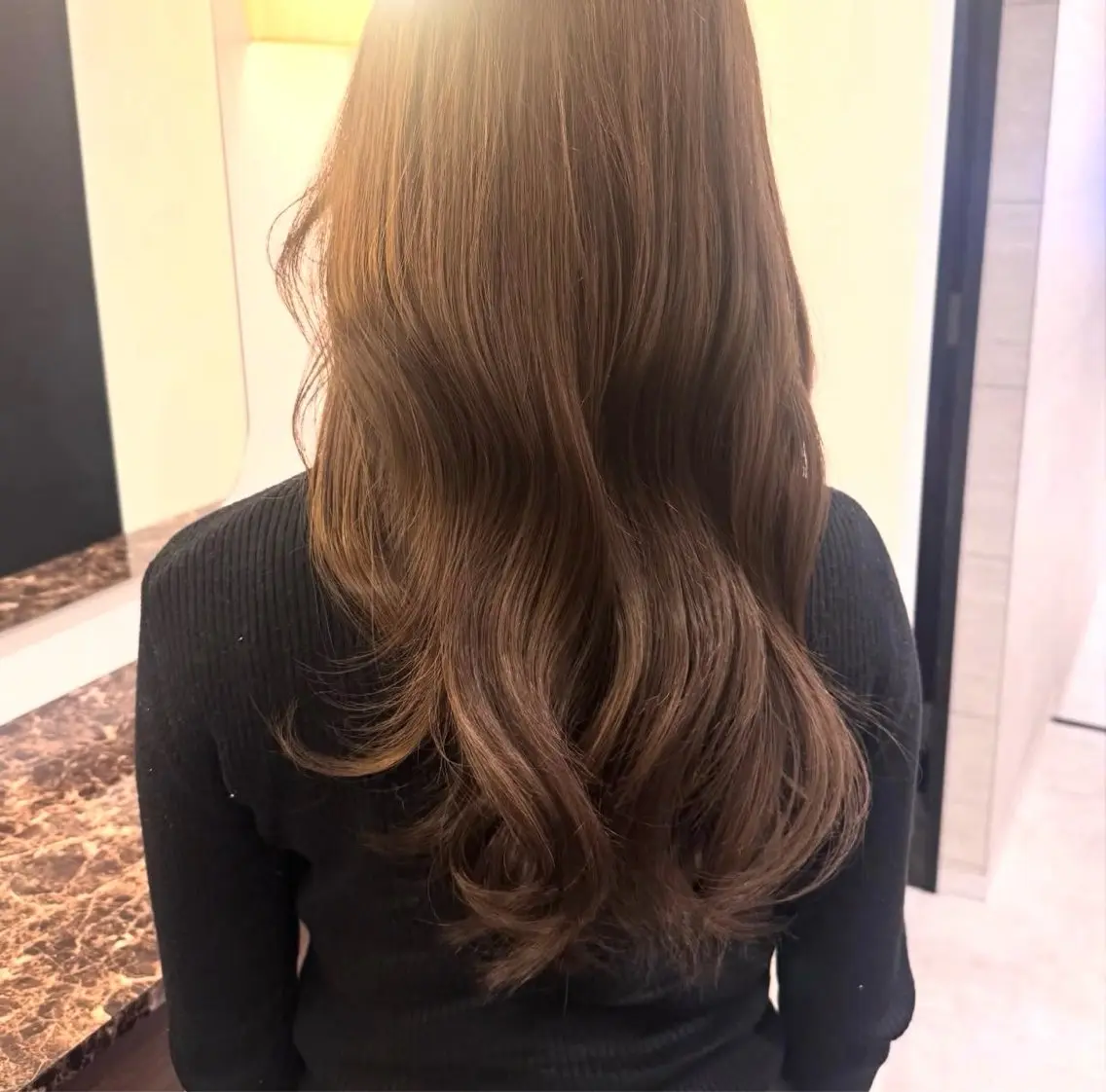 ロング カラー ベージュカラー オリーブベージュ Ako  カット・ 縮毛矯正モデル募集のヘアスタイル