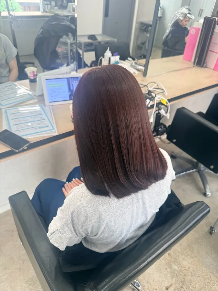 ミディアム ピンクブラウン ヘアカラー 💗NANA💗艶髪 /ダブルカラー/赤羽のヘアスタイル