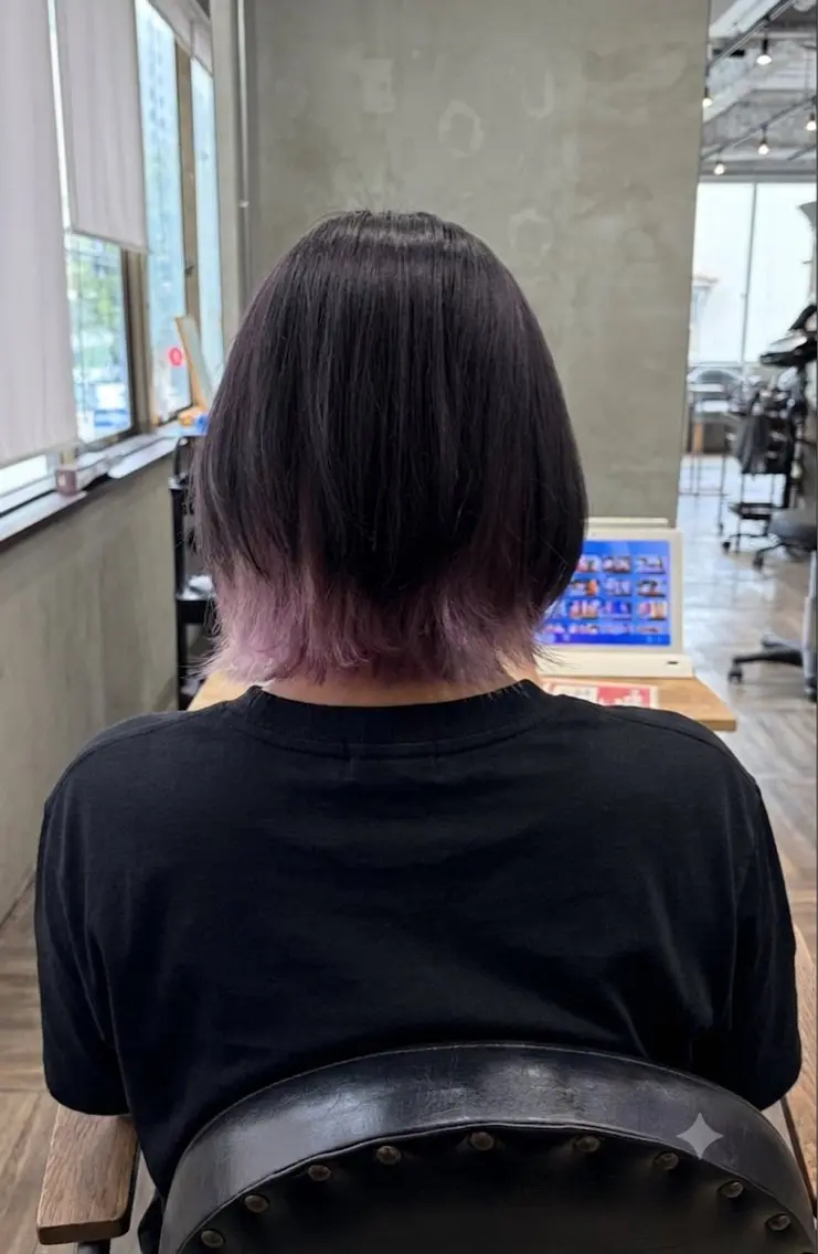 カラー インナーカラー ピンクカラー ヘアカラー La fith 新田のヘアスタイル
