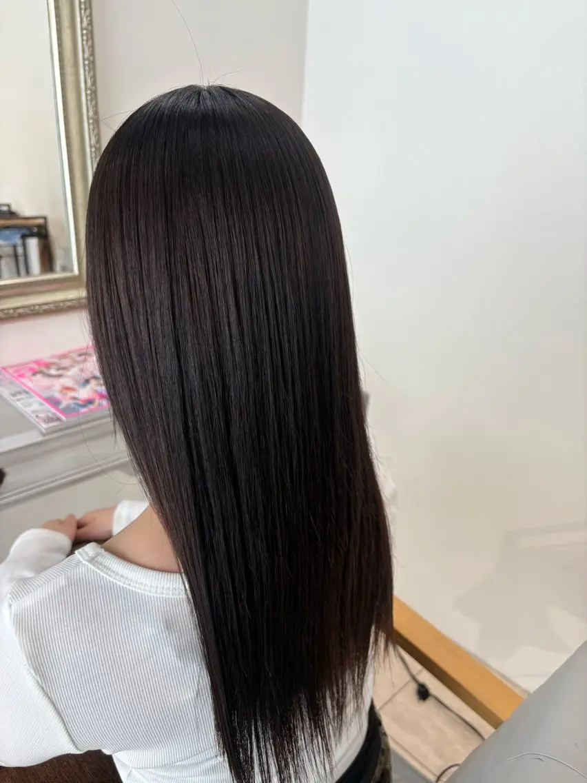 ロング 縮毛矯正 縮毛矯正 アベ ミスズのヘアスタイル