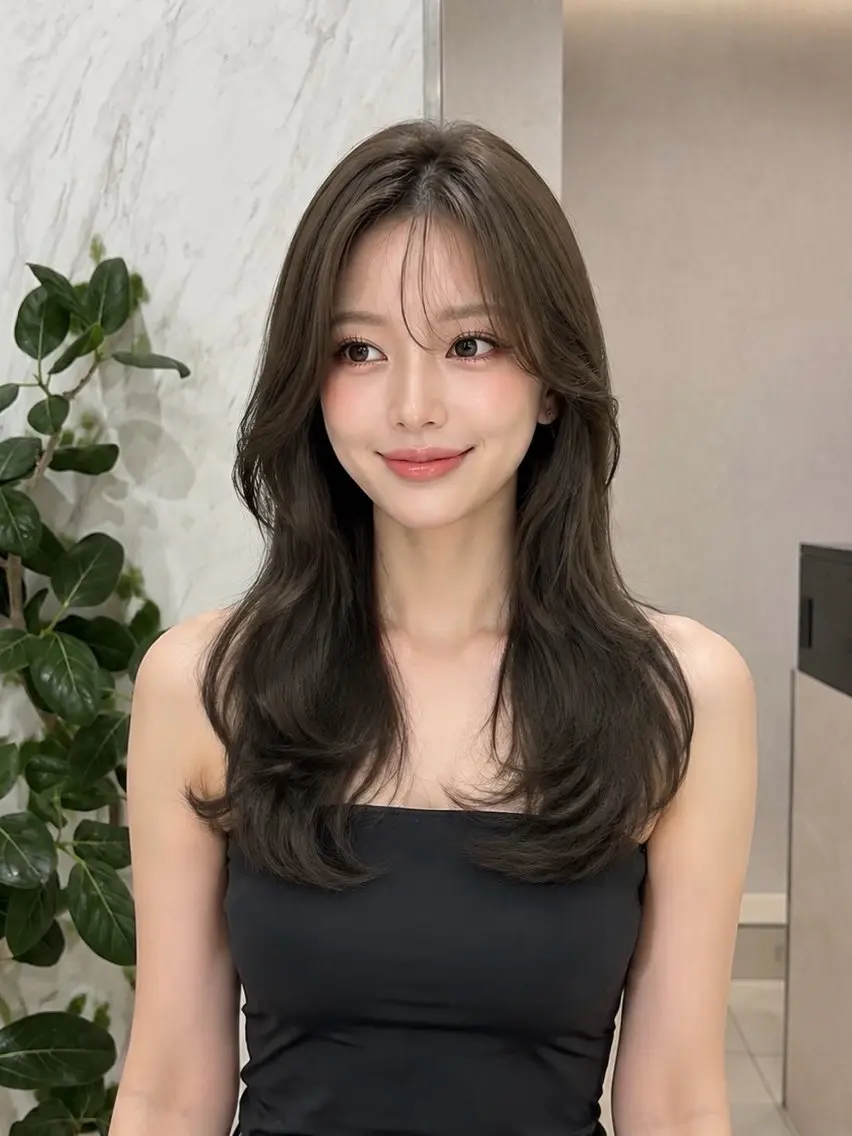 セミロング ヘアカラー トリートメント 🫧色素薄めダブル カラー🩵レイヤーのヘアスタイル