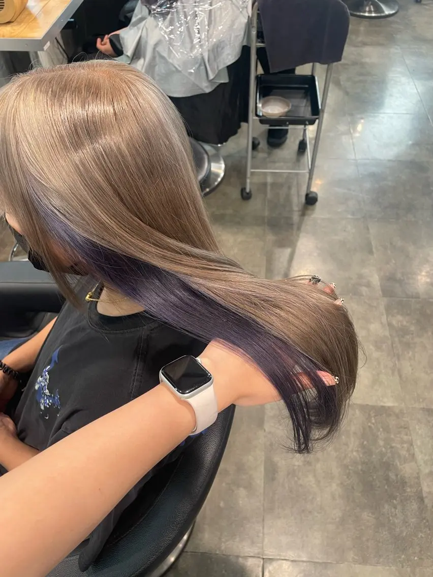 ロング カラー ヘアカラー ハイトーン 横浜💞ミオのヘアスタイル