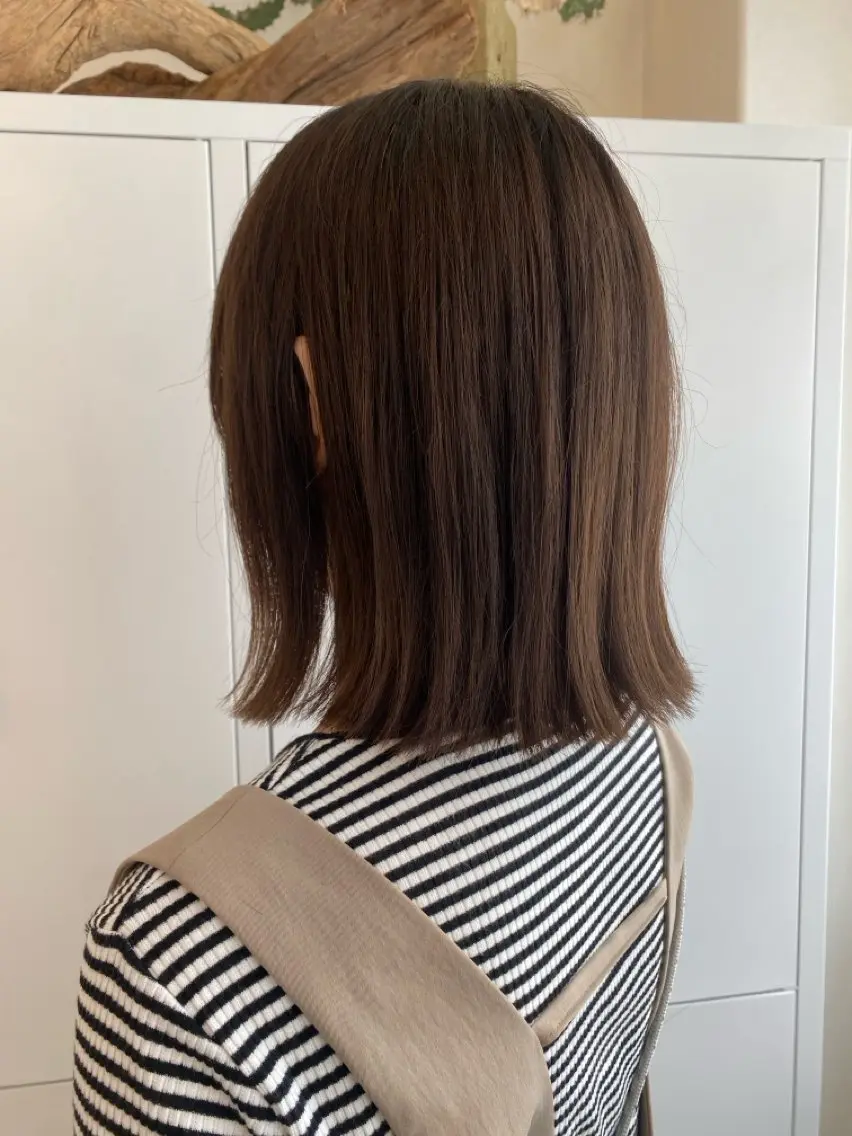 ミディアム ボブ カット ヘアカラー トリートメント ナカジマ ボブ/レイヤーのヘアスタイル