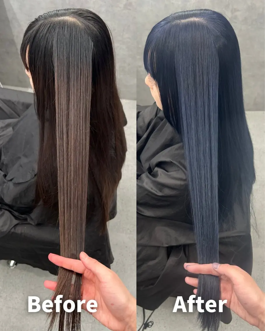 カラー ネイビーカラー Yoshiいろあそび 八王子/ハイトーンのヘアスタイル