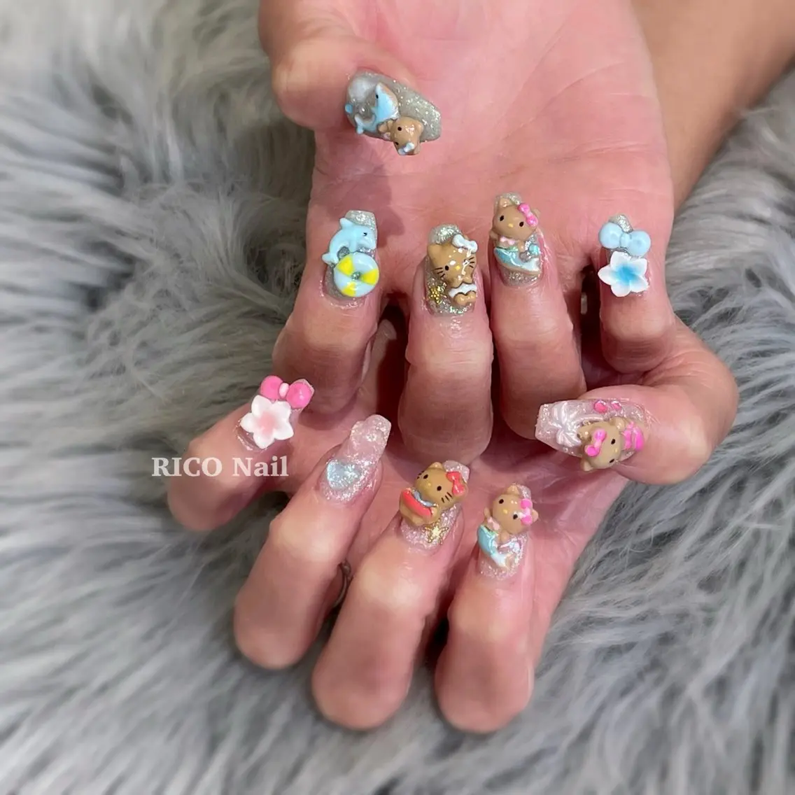 ネイル ハンドネイル RICO Nail パーツつけ放題🌈のネイルデザイン