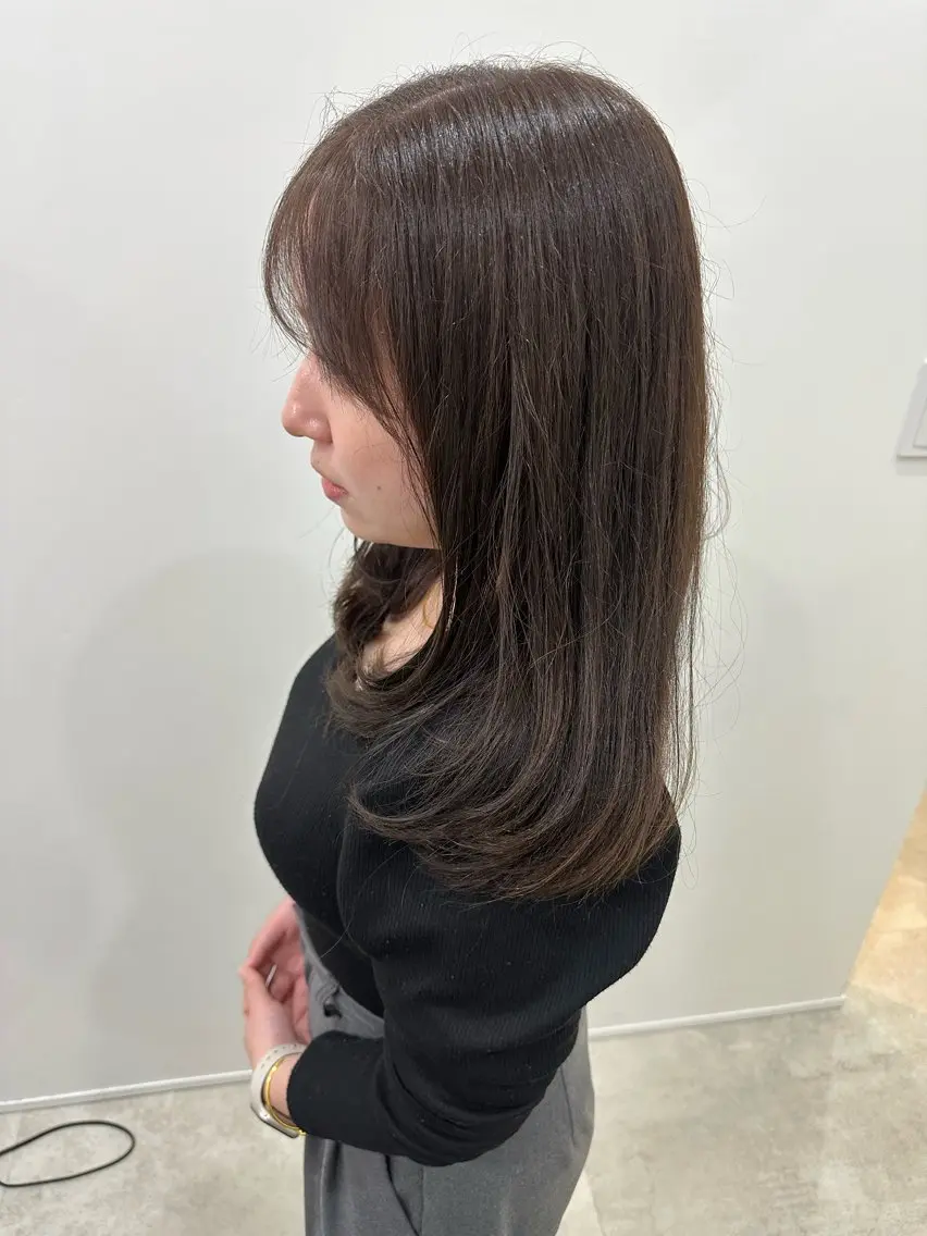 ミディアム カラー レイヤーカット カット ヘアカラー トリートメント レイヤー/ヘアセット 💐nao.のヘアスタイル