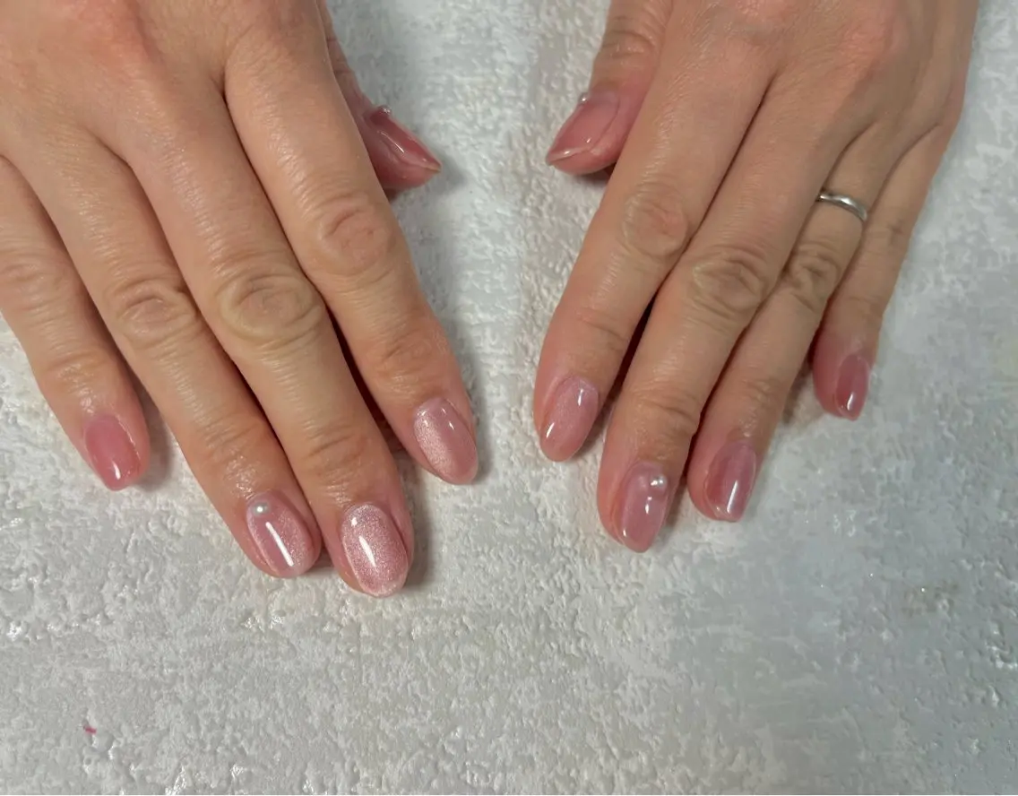 ネイル オーロラネイル フットネイル フレンチネイル ジェルネイル 韓国ネイル ハンドネイル kiki nail たまプラーザのネイルデザイン