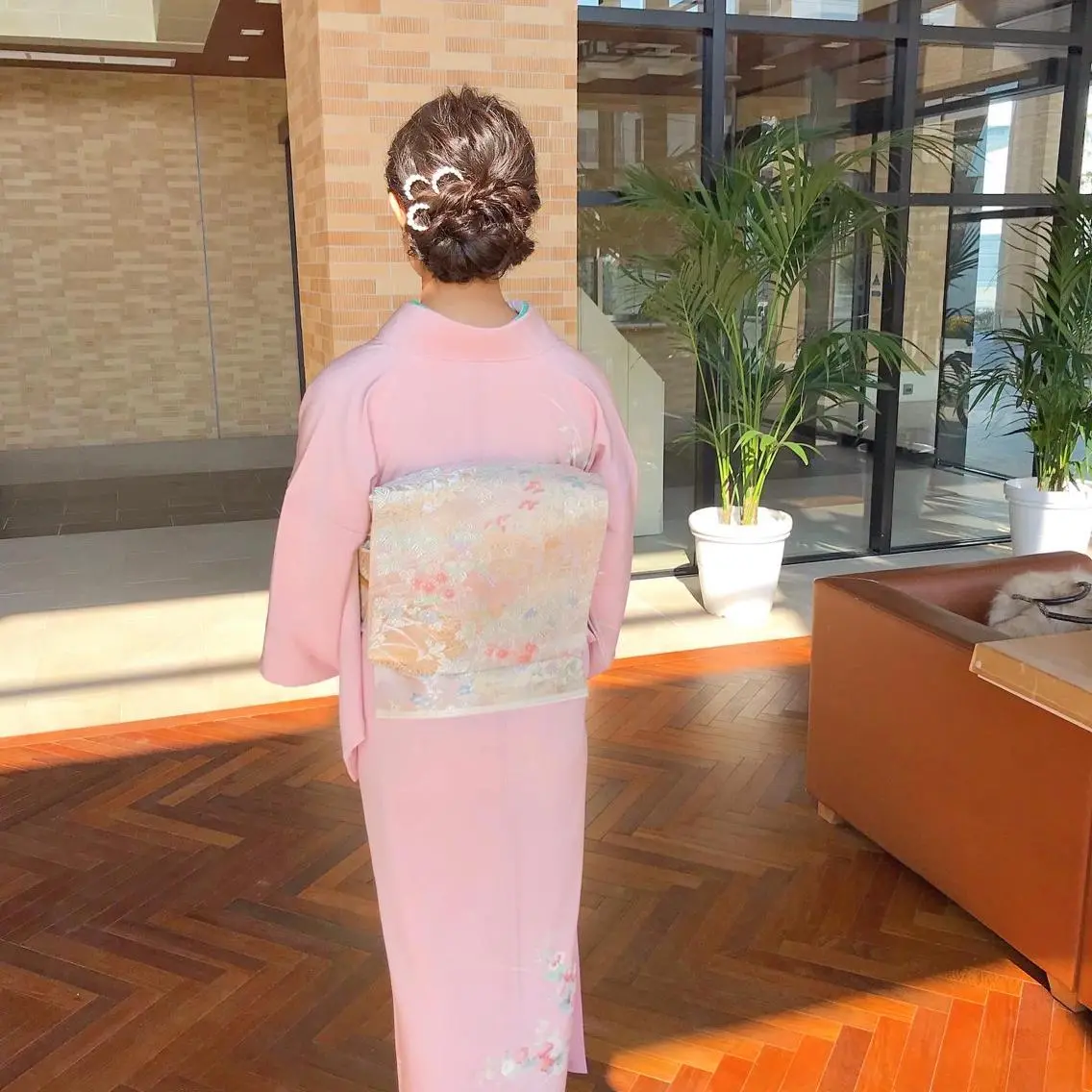 訪問着着付(太鼓帯)✨✨✨ 着崩れしないのにとっても楽とご好評いただいております♪の写真