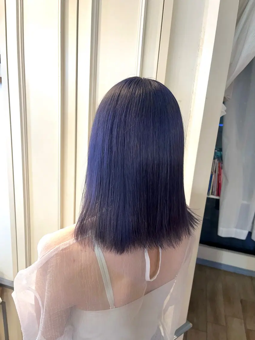 セミロング カラー ブルーカラー ブルーラベンダー ラベンダーカラー 横浜/カットモデル 佐藤桃香 🦥のヘアスタイル