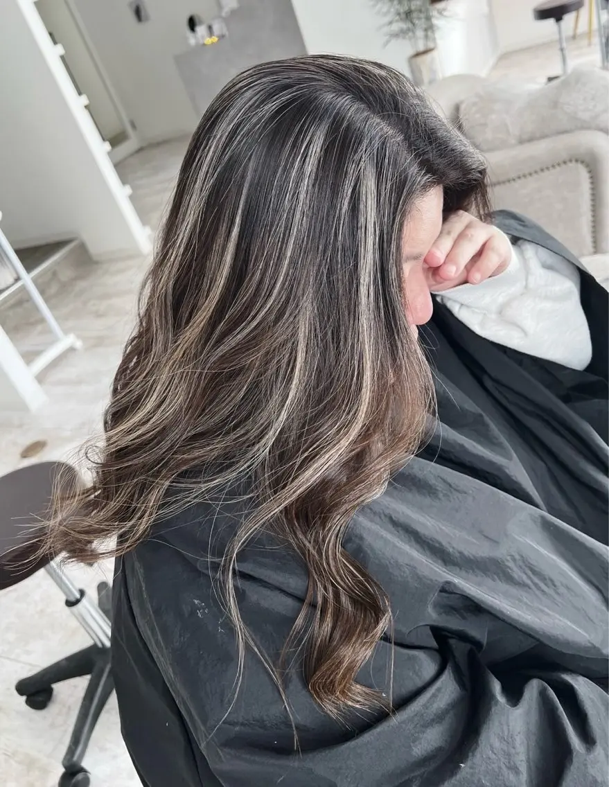 セミロング カラー ダークグレー ダークグレージュ グレージュ ハイライトカラー ハイライト 指名数No.1 /NAOYAのヘアスタイル